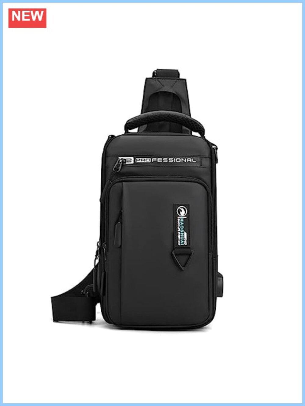 Water Resistant Sling Crossbody Bag Nylon TPU Adjustable Strap